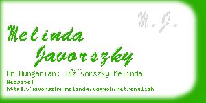 melinda javorszky business card